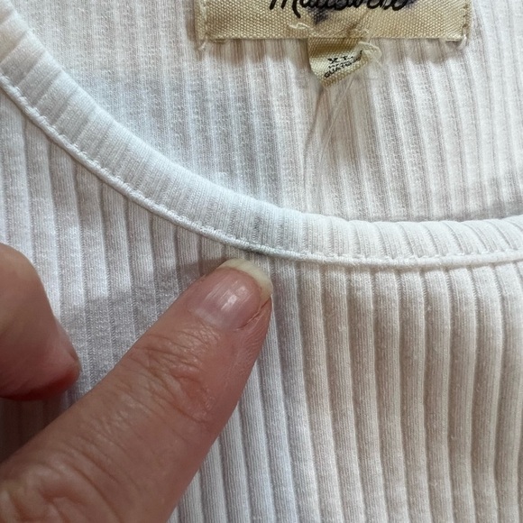 Madewell | Highneck Tank in Sleekhold | Ribbed | Tank Top| White | XL - Picture 6 of 7